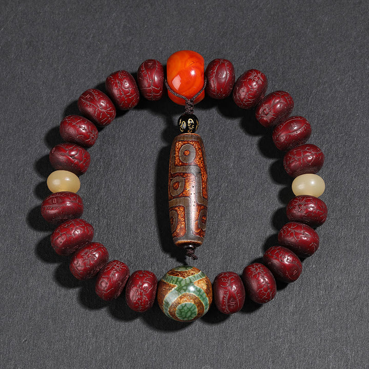 Buddha Stones Tibet Bodhi Seed Dzi Bead Dancing Lion Luck Bracelet Wrist Mala - image 2