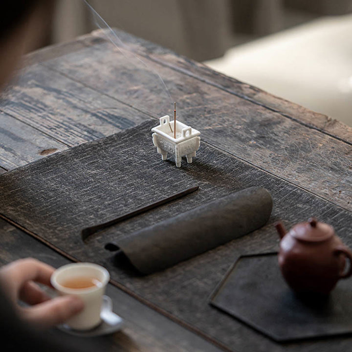 Buddha Stones Prosperous Dragon Double Lion Ears Pattern Healing Ceramic Incense Burner Decoration - image 9