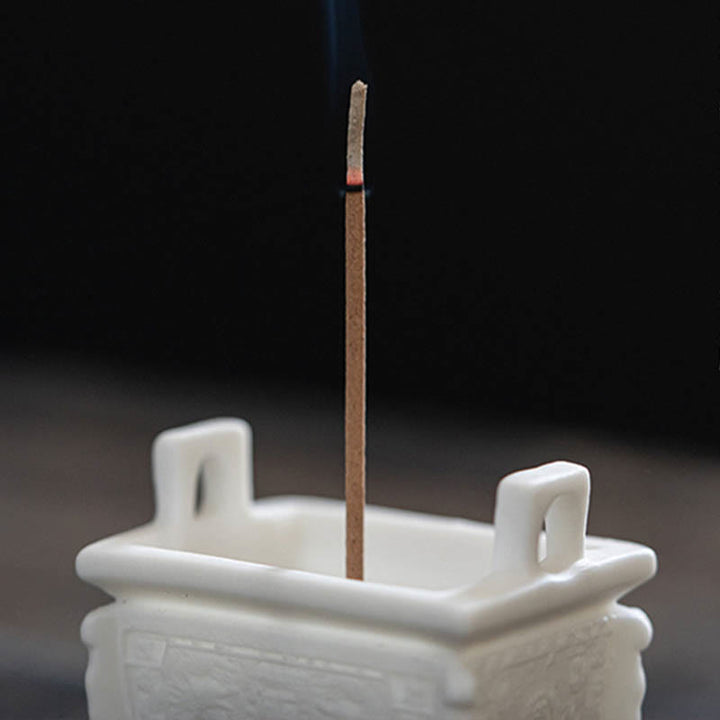 Buddha Stones Prosperous Dragon Double Lion Ears Pattern Healing Ceramic Incense Burner Decoration - image 4