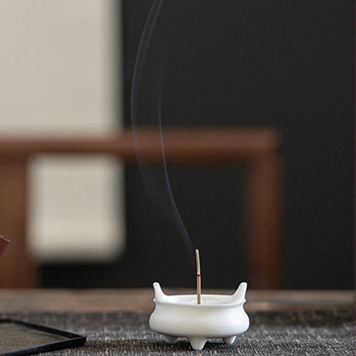 Buddha Stones Prosperous Dragon Double Lion Ears Pattern Healing Ceramic Incense Burner Decoration - image 20