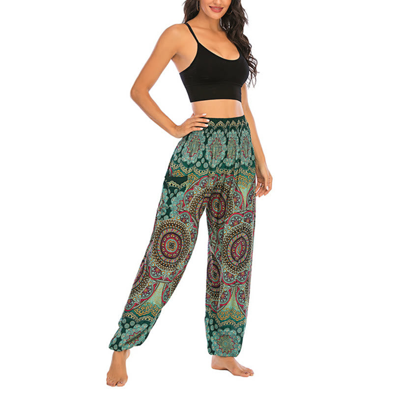 Buddha Stones Boho Loose Round Geometric Pattern Harem Trousers Women's Yoga Pants - image 11