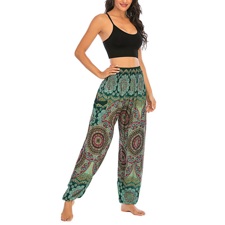 Buddha Stones Boho Loose Round Geometric Pattern Harem Trousers Women's Yoga Pants - image 11