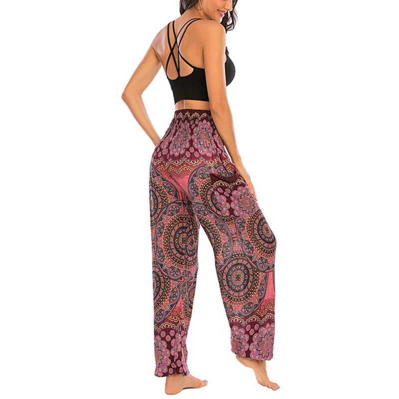 Buddha Stones Boho Loose Round Geometric Pattern Harem Trousers Women's Yoga Pants - image 20