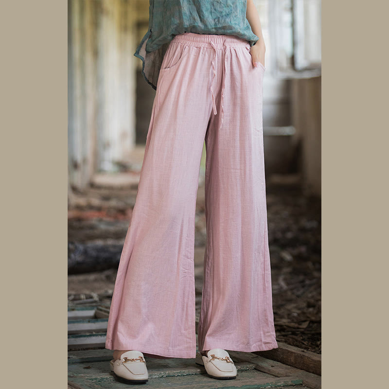 Buddha Stones Plain Wide Leg Pants Dance Women's Yoga Pants With Pockets - image 59