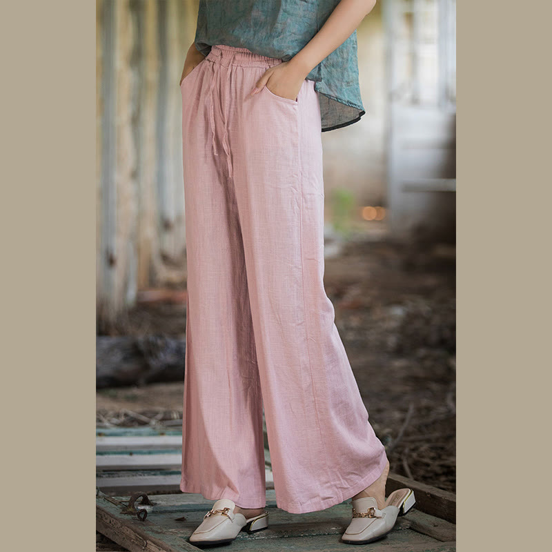 Buddha Stones Plain Wide Leg Pants Dance Women's Yoga Pants With Pockets - image 64