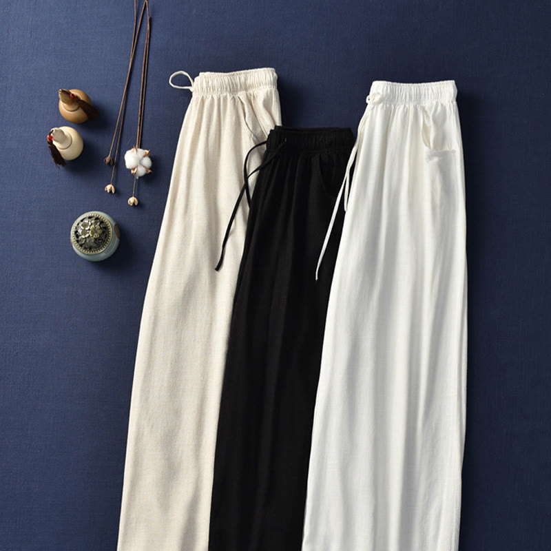 Buddha Stones Plain Wide Leg Pants Dance Women's Yoga Pants With Pockets - image 67