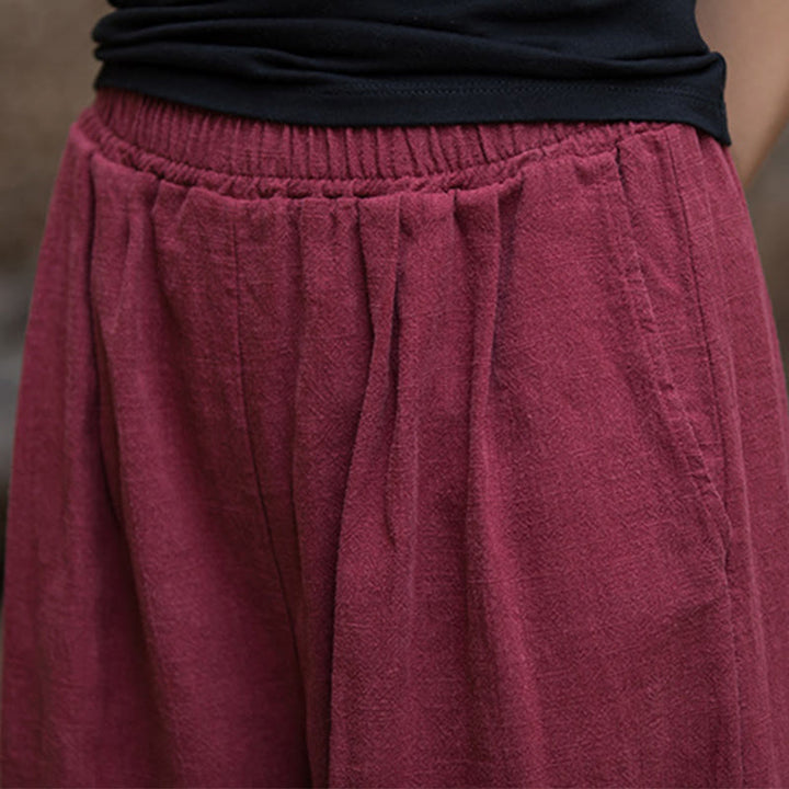 Buddha Stones Retro Wide Leg Pants Casual Women's Yoga Pants With Pockets - image 16