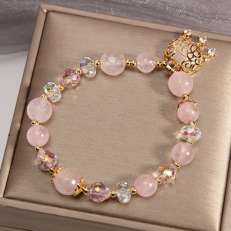 Buddha Stones Natural Pink Crystal Soothing Protection Bracelet - image 3