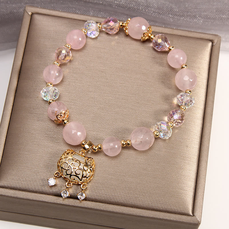 Buddha Stones Natural Pink Crystal Soothing Protection Bracelet - image 4