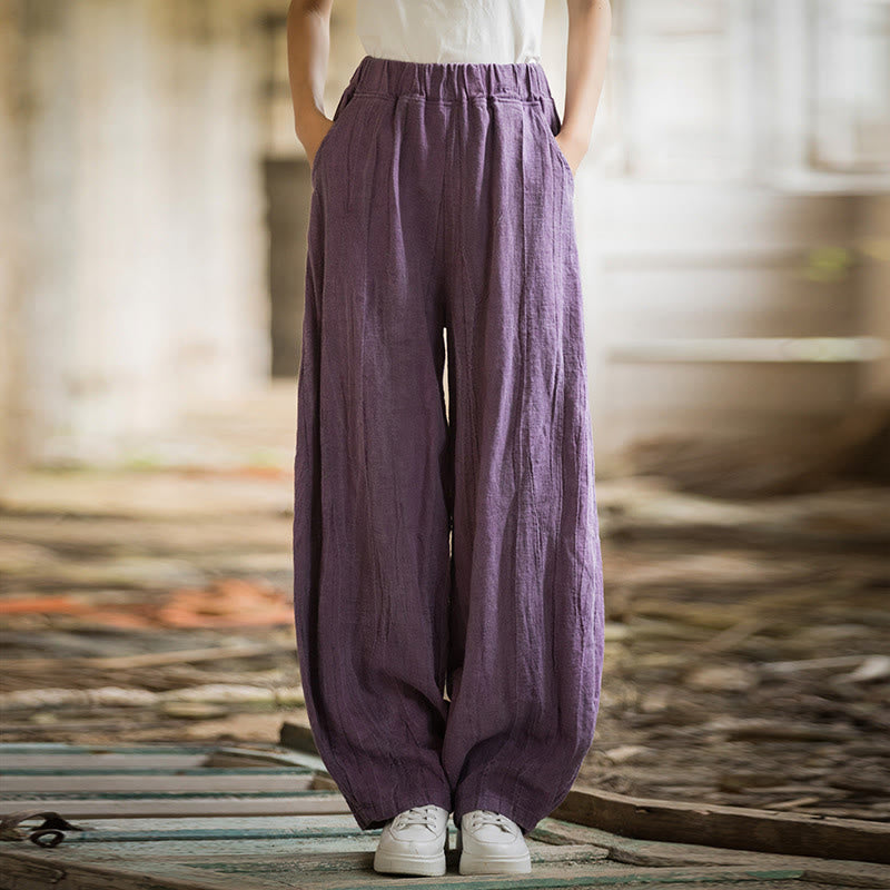Buddha Stones Retro Tie Dye Harem Pants Casual Women's Yoga Pants With Pockets - Purple(Regular Version) - US6，UK/AU10，EU38 (L)  - image 43