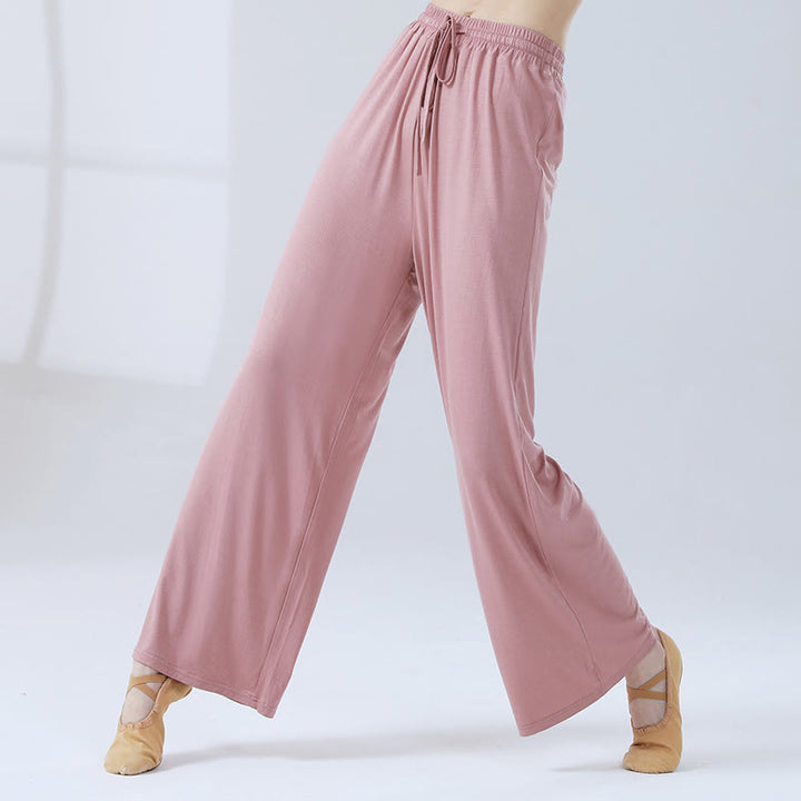 Buddha Stones Loose Modal Drawstring Wide Leg Pants For Yoga Dance - Coral Pink - US12，UK/AU16，EU44 (3XL) - image 23