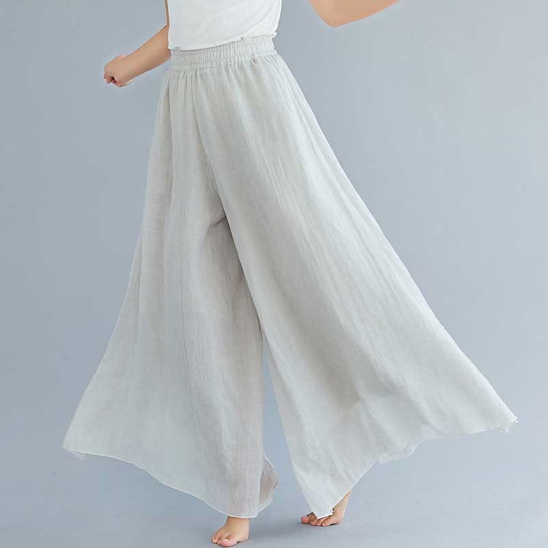 Buddha Stones Women Casual Loose Cotton Linen Wide Leg Pants For Yoga Dance - image 1