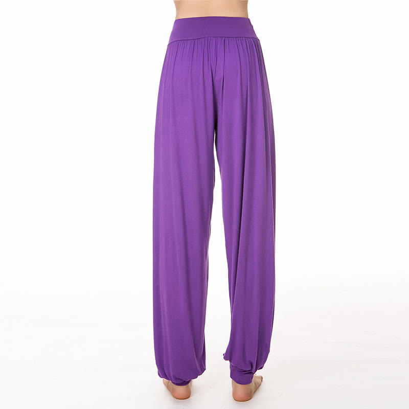 Buddha Stones Solid Color Yoga Dance Long Harem Pants - image 1