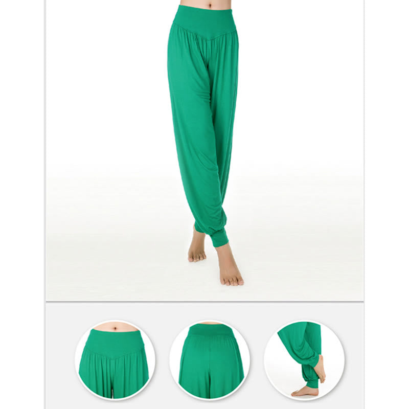 Buddha Stones Solid Color Yoga Dance Long Harem Pants - image 34