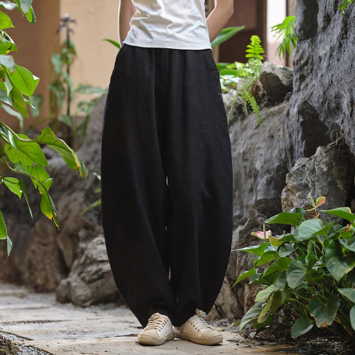 Buddha Stones Solid Color Loose Yoga Harem Pants With Pockets - Black，US2-8/10，UK/AU6-12/14，EU34-40/42 (F) - image 44
