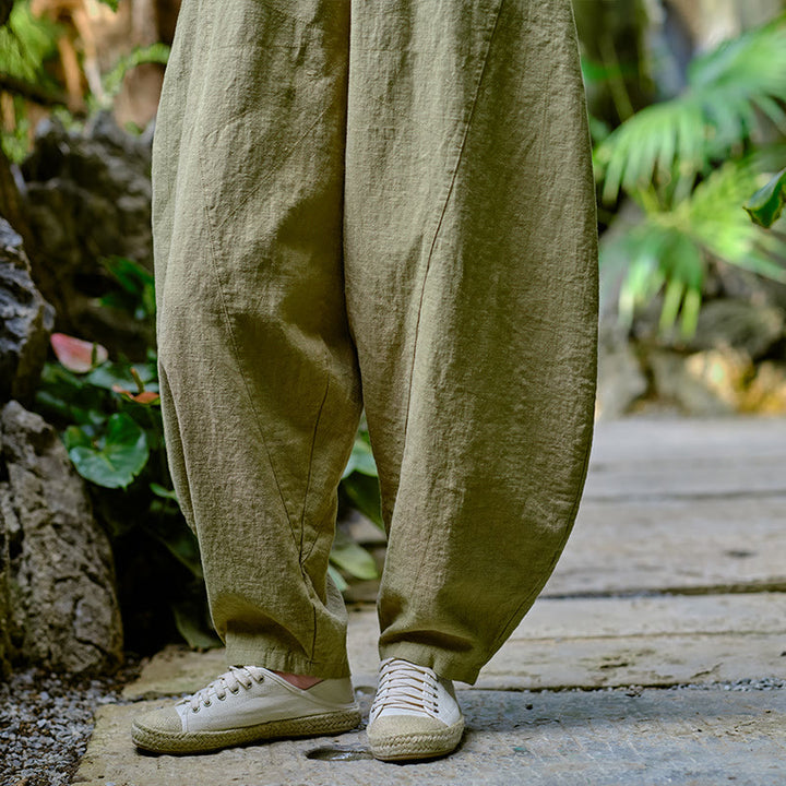 Buddha Stones Solid Color Loose Yoga Harem Pants With Pockets - image 2