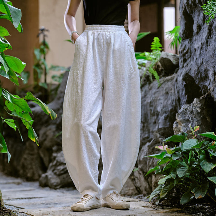 Buddha Stones Solid Color Loose Yoga Harem Pants With Pockets - image 26