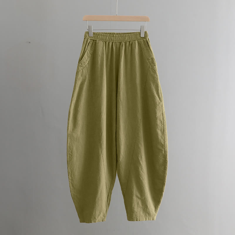 Buddha Stones Solid Color Loose Yoga Harem Pants With Pockets - image 6
