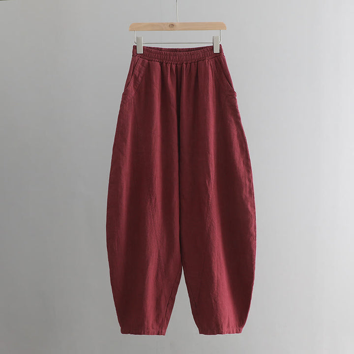 Buddha Stones Solid Color Loose Yoga Harem Pants With Pockets - image 40