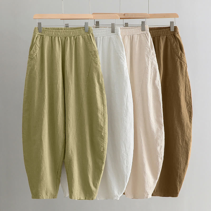 Buddha Stones Solid Color Loose Yoga Harem Pants With Pockets - image 49
