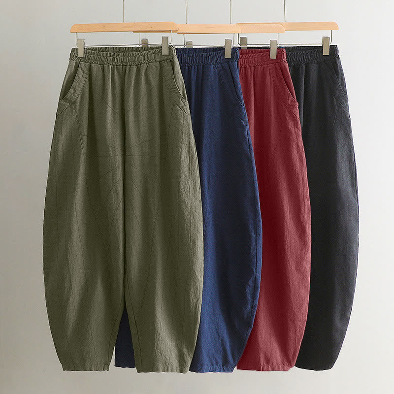 Buddha Stones Solid Color Loose Yoga Harem Pants With Pockets - image 50