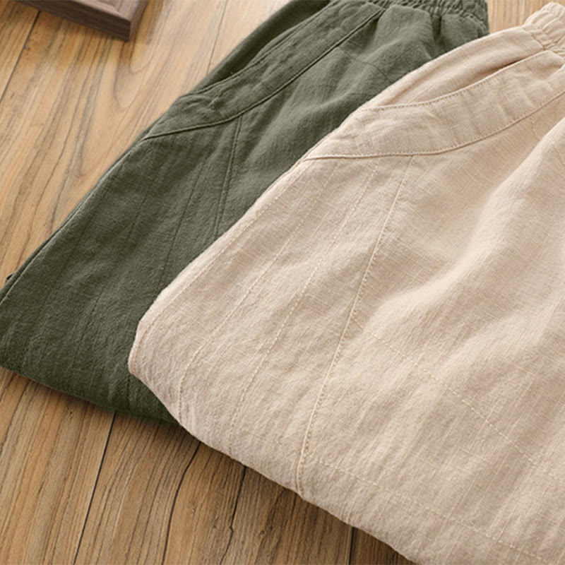 Buddha Stones Solid Color Loose Yoga Harem Pants With Pockets - image 53