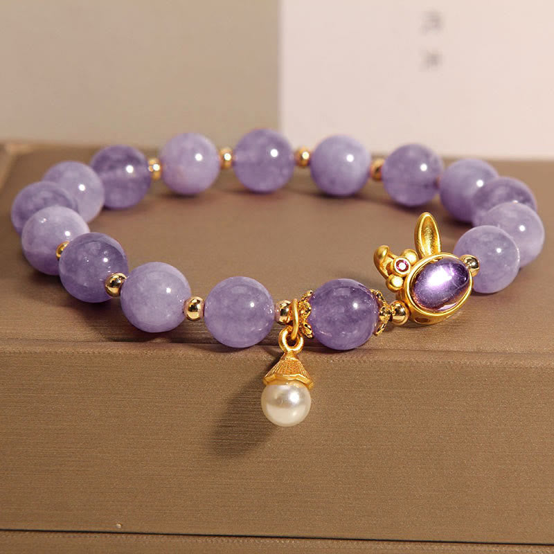 Buddha Stones Natural Purple Quartzite Rabbit Happiness Bracelet - image 5
