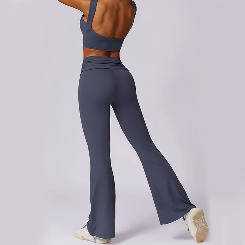 Buddha Stones Sleeveless Backless Strap Tank Top Bra Flared Pants Sports Fitness Yoga - image 51