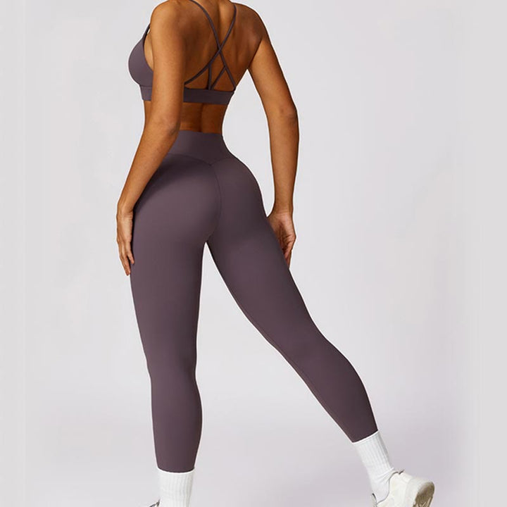 Buddha Stones Women Short Sleeve T-Shirt Top High Waist Leggings Pants For Sports Yoga - image 54