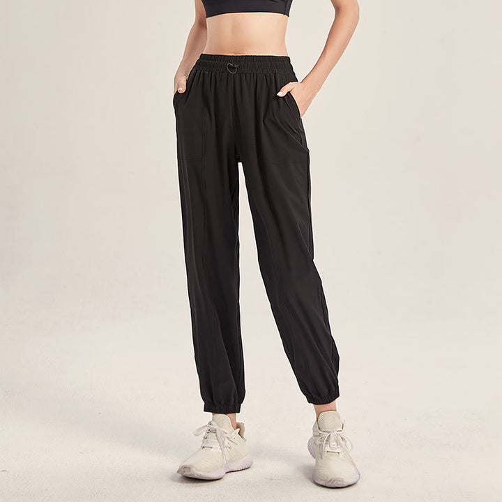 Buddha Stones Fitness Yoga Sports Track Pants With Pockets - Black - US18，UK/AU22，EU50 (5XL) - image 9