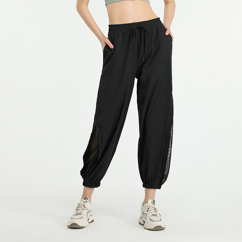 Buddha Stones High Waist Loose Fitness Yoga Sports Track Pants With Pockets - Black - US8-10，UK/AU12-14，EU40-42 (XL)  - image 7
