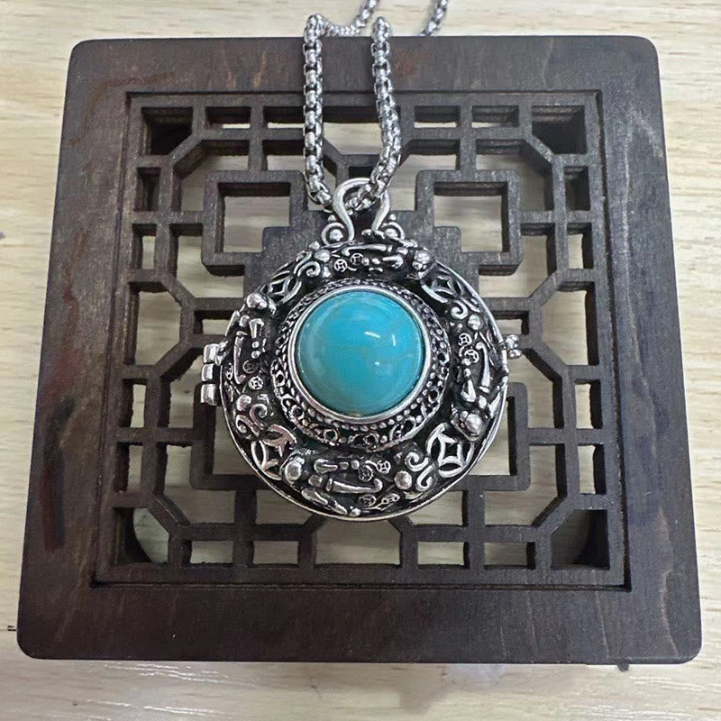 Buddha Stones Tibetan Pi Xiu Luck Copper Necklace - Pixiu Necklace-With Pearl Chain(Necklace length: 60cm) - image 4