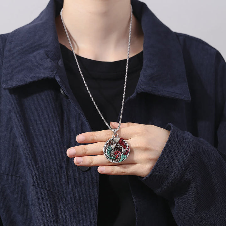 Buddha Stones Tibetan Copper Koi Fish Healing Necklace - image 4