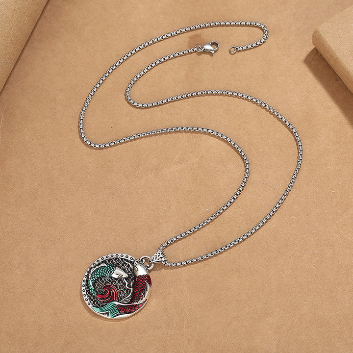 Buddha Stones Tibetan Copper Koi Fish Healing Necklace - image 3