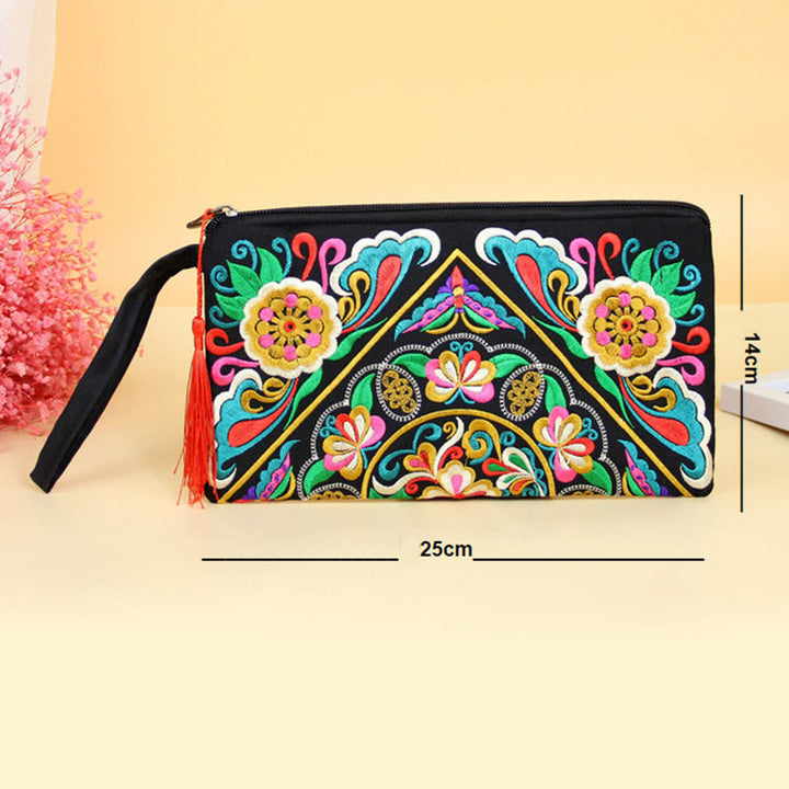 Buddha Stones Dragon Butterfly Cosmos Flower Embroidery Wallet Shopping Purse - image 23
