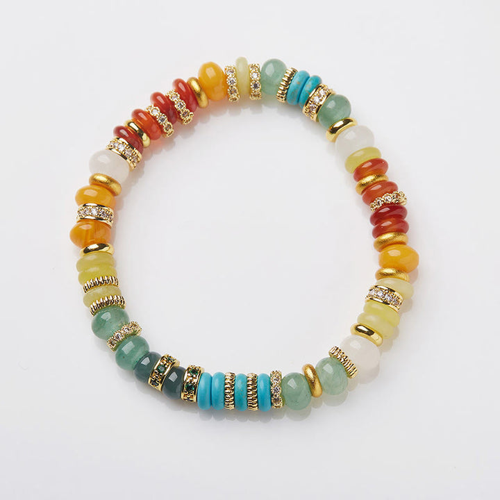 Buddha Stones Natural Red Agate Jade Rainbow Confidence Bracelet - image 2