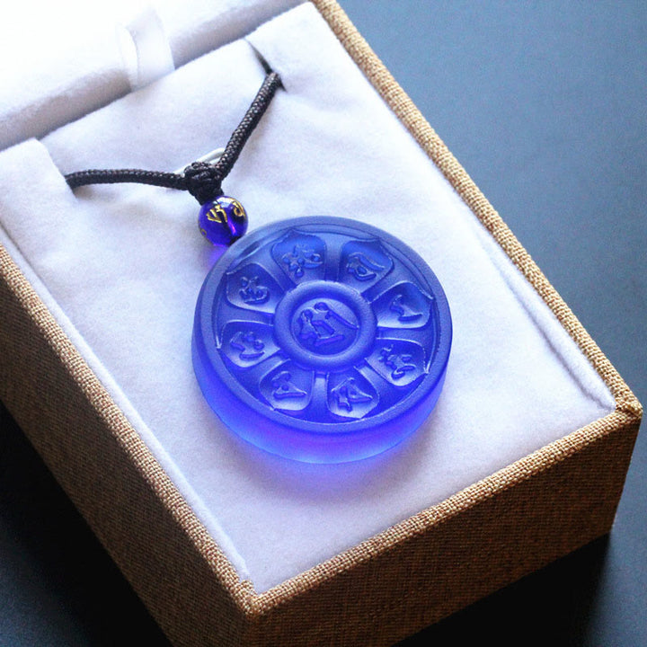 Buddha Stones Liuli Manjusri Lotus Enlightenment Necklace - image 3