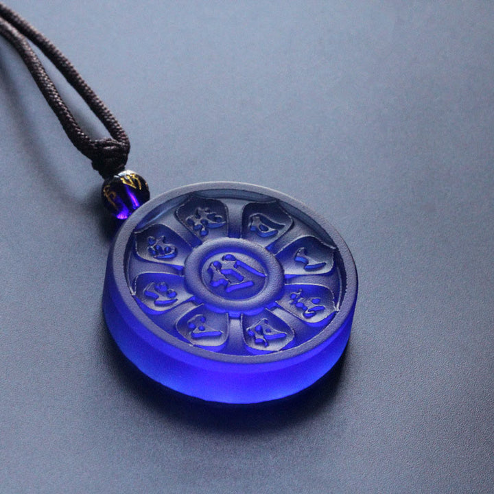 Buddha Stones Liuli Manjusri Lotus Enlightenment Necklace - image 1