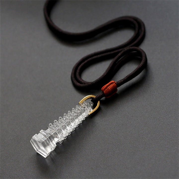 Buddha Stones Liuli Ancient Pagoda Wisdom Necklace - image 22