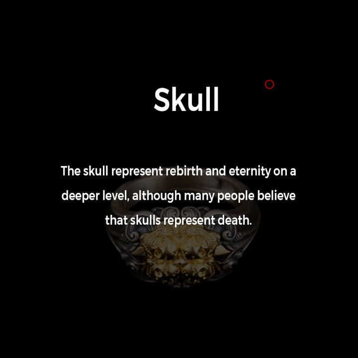 Buddha Stones 925 Sterling Silver Tibetan Skull Protection Adjustable Ring - image 8