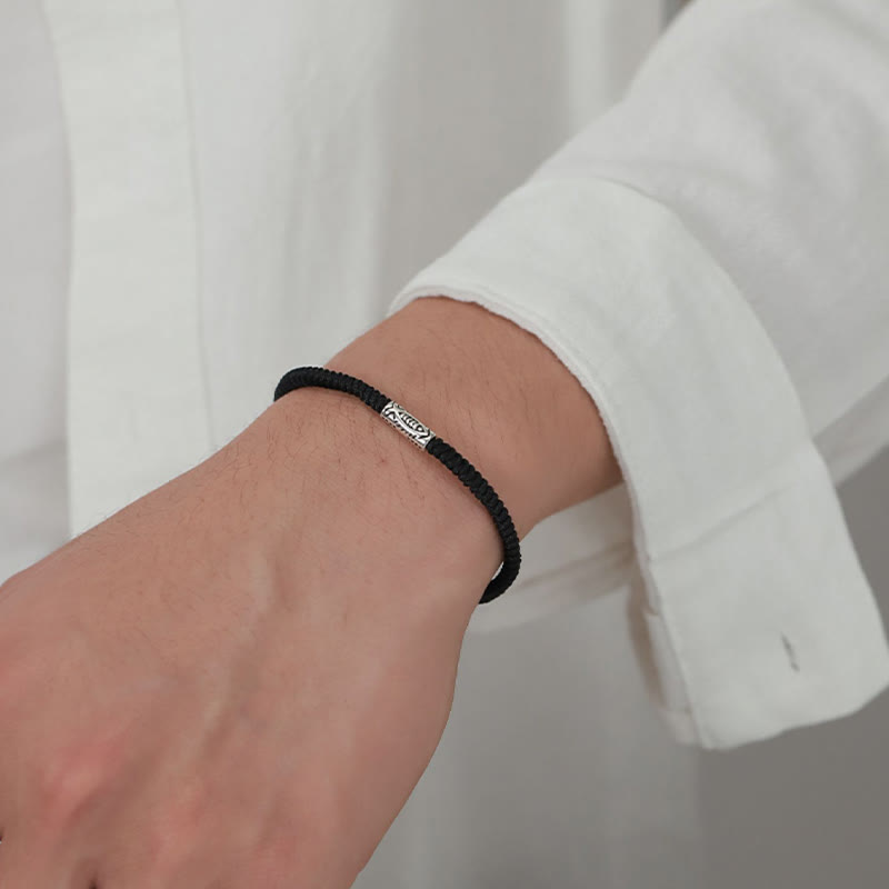 Buddha Stones Tibet Koi Fish Wealth Black String Bracelet - image 4