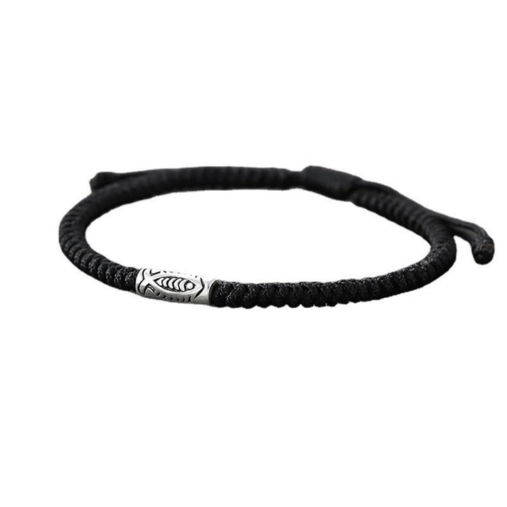 Buddha Stones Tibet Koi Fish Wealth Black String Bracelet - image 8