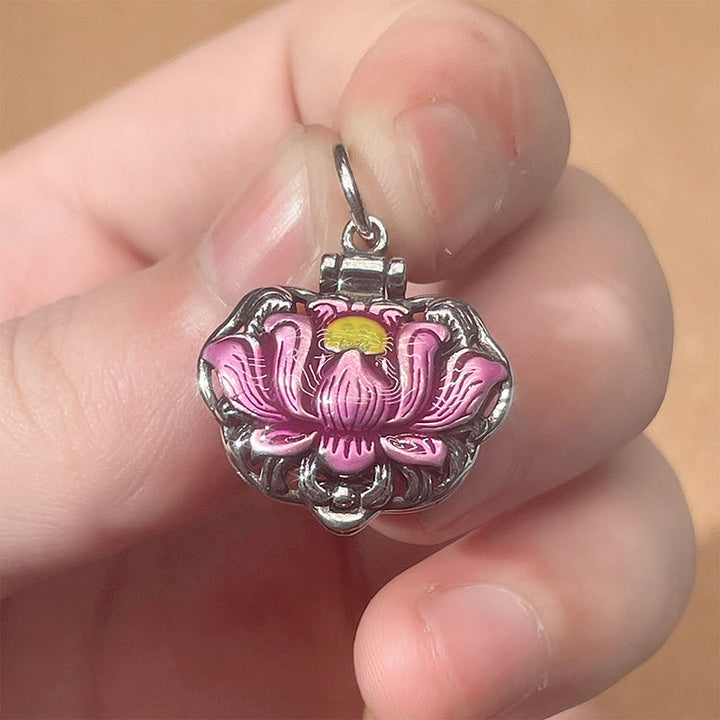 Buddha Stones Tibet Copper Lotus Luck New Begining Necklace Pendant - image 4
