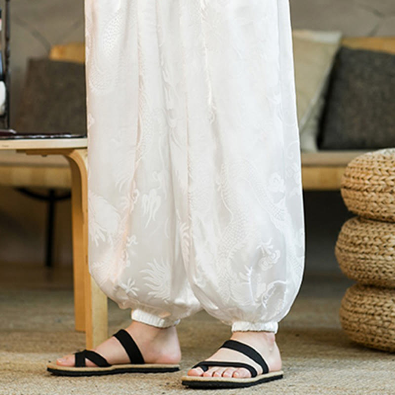 Buddha Stones Dragon Pattern Loose Men's Harem Pants With Pockets - image 14