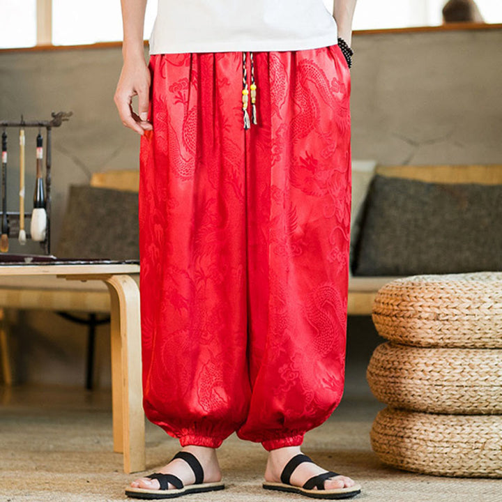 Buddha Stones Dragon Pattern Loose Men's Harem Pants With Pockets - image 20