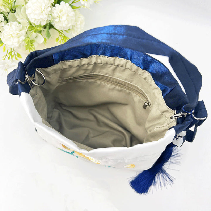 Buddha Stones Suzhou Embroidery Rabbit Lotus Epiphyllum Peony Magnolia Silk Tote Crossbody Bag Shoulder Bag Handbag - image 19