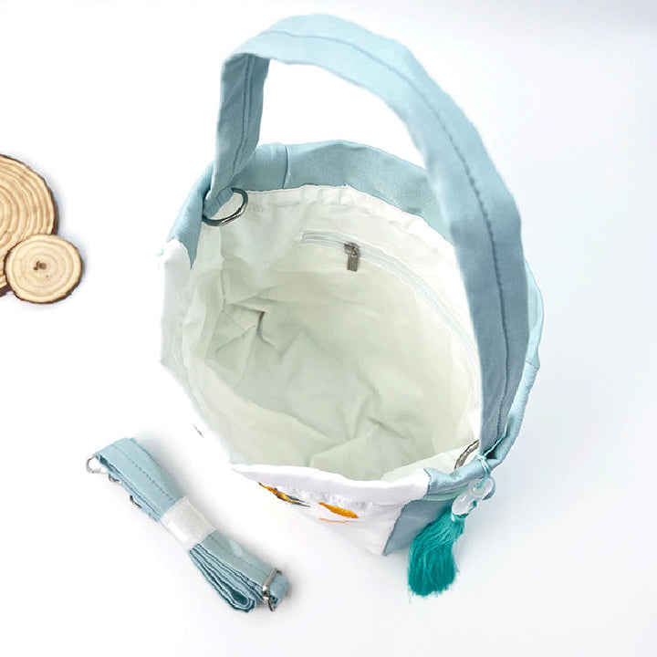 Buddha Stones Suzhou Embroidery Rabbit Lotus Epiphyllum Peony Magnolia Silk Tote Crossbody Bag Shoulder Bag Handbag - image 10