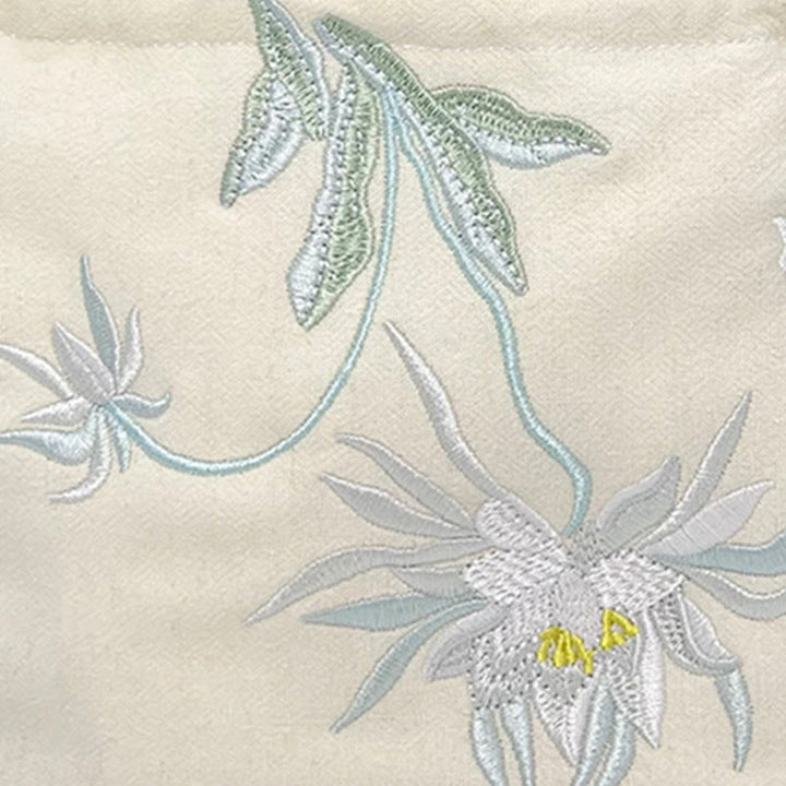Buddha Stones Suzhou Embroidery Lotus Epiphyllum Magnolia Cotton Linen Tote Crossbody Bag Shoulder Bag Handbag - image 11