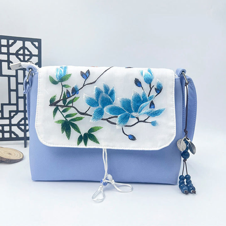 Buddha Stones Embroidered Camellia Epiphyllum Gardenia Sakura Flowers Crossbody Bag Shoulder Bag Cellphone Bag - image 43