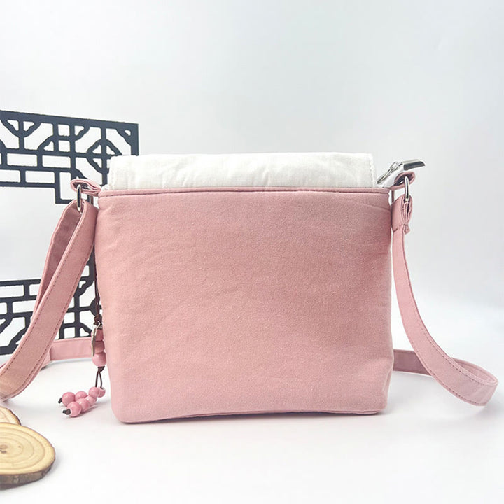 Buddha Stones Embroidered Camellia Epiphyllum Gardenia Sakura Flowers Crossbody Bag Shoulder Bag Cellphone Bag - image 19